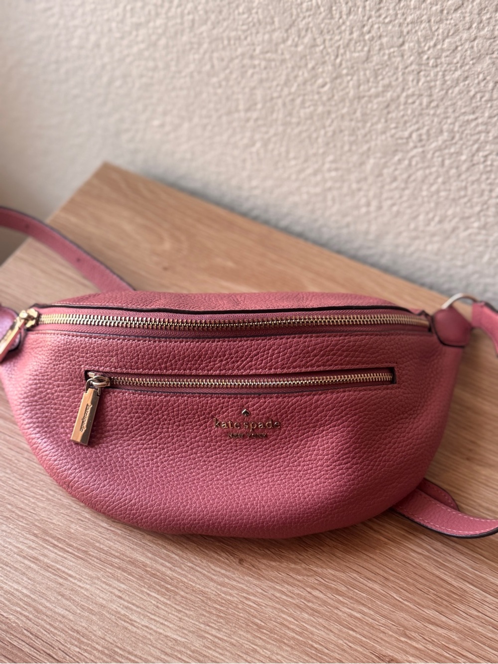 kate spade Pink Pebbled Leather Crossbody Belt Bag